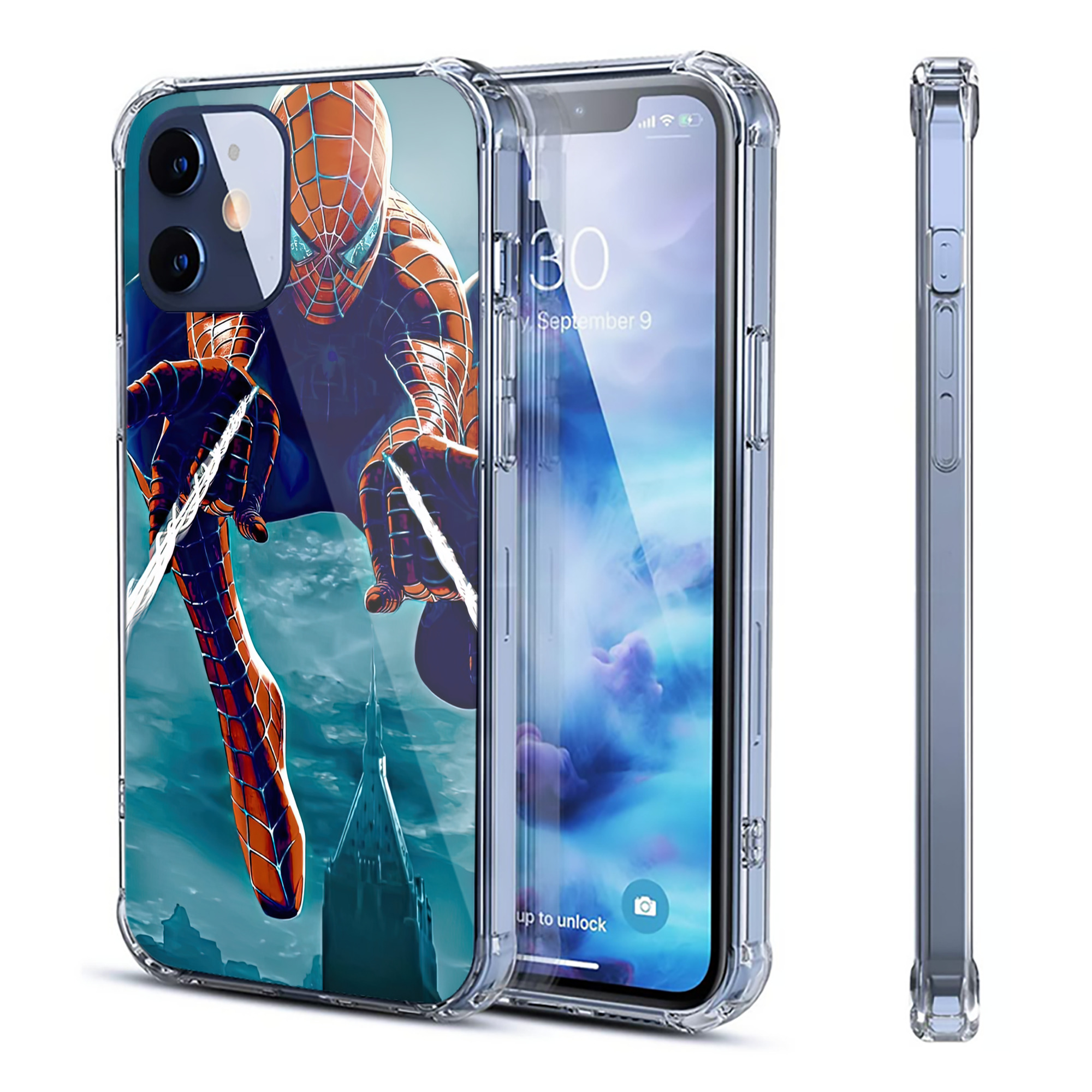 （画像用） Spider Man スパイダーマン 【iPhone 12シリーズ対応】透明スマホケース（クリアソフトケース）